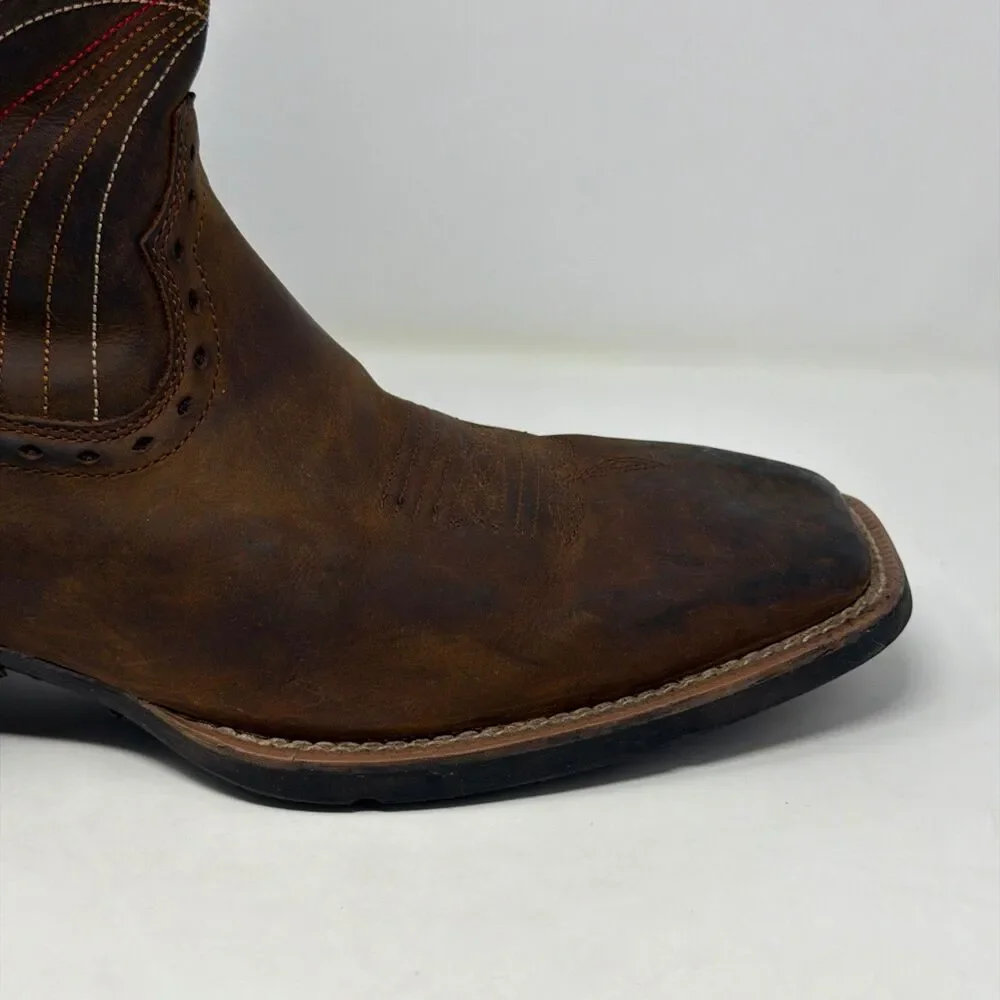Ariat Sport Western Cowboy Boots Brown Leather Square Toe Men’s 10.5D 10010963